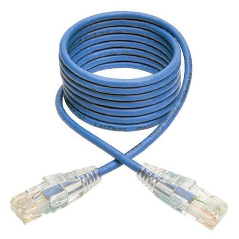 Tripp Lite N201-S05-BL Molded Slim Snagless Patch Cable, Cat 6, 28 AWG 4-Pair Stranded UTP Copper Conductor, Male RJ45 Connector, 5 ft L Cord
